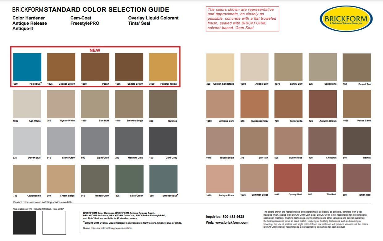 brick form color selection brick form color selection