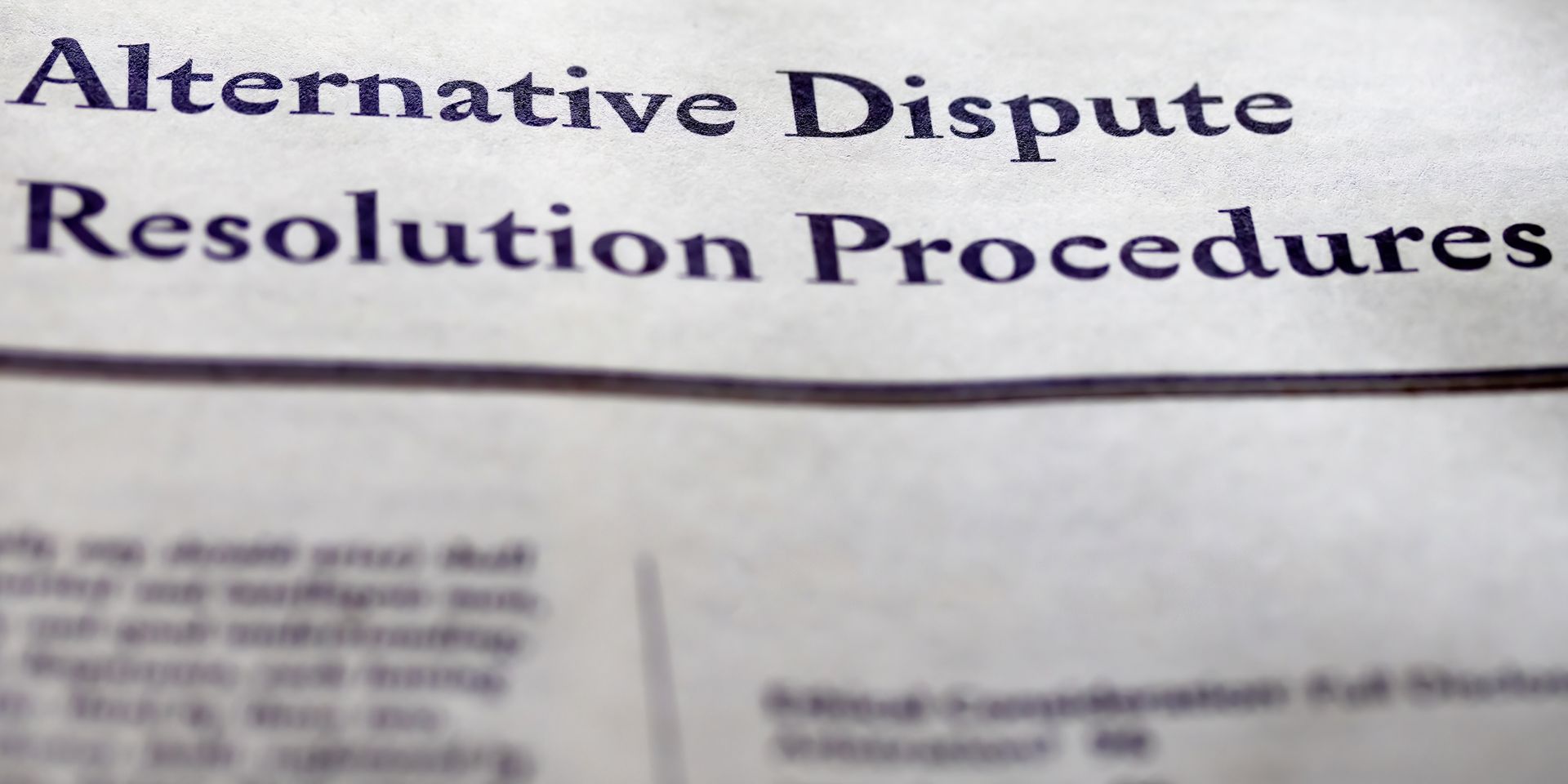 Alternative Dispute Resolution