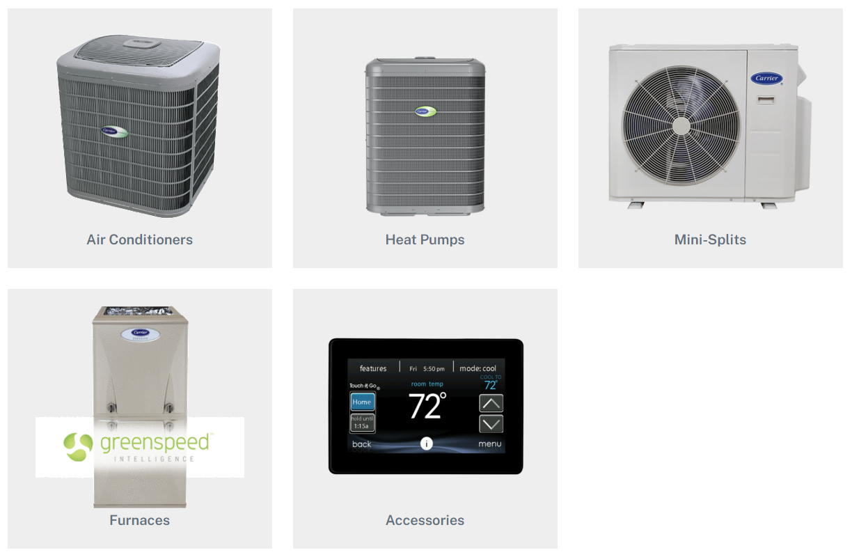 Carrier HVAC Products Feed