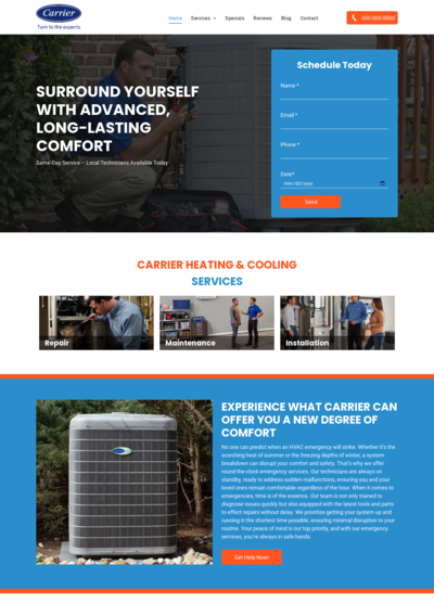 Carrier HVAC Website Design 10