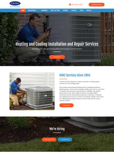 Carrier HVAC Website Design 11