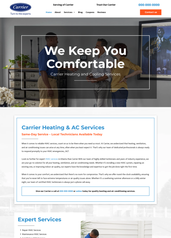 Carrier HVAC Website Design 14