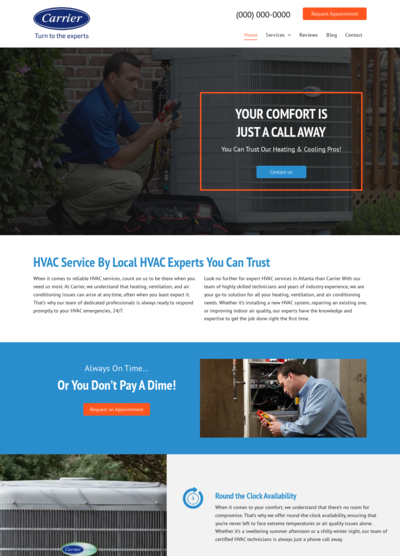 Carrier HVAC Website Design 6