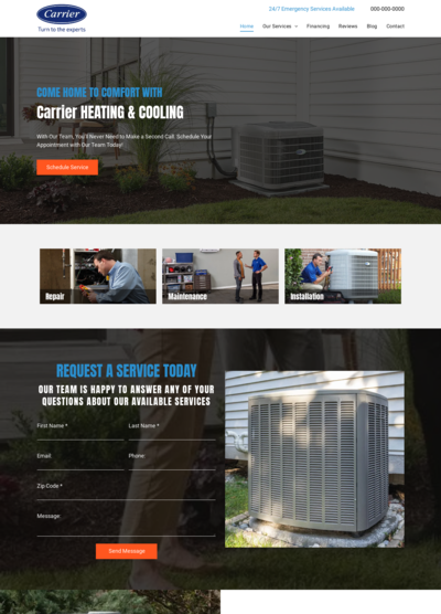 Carrier HVAC Website Design 8