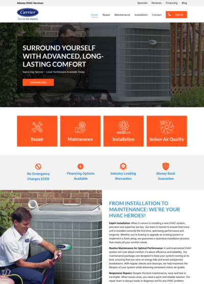 Carrier HVAC Website Design 9