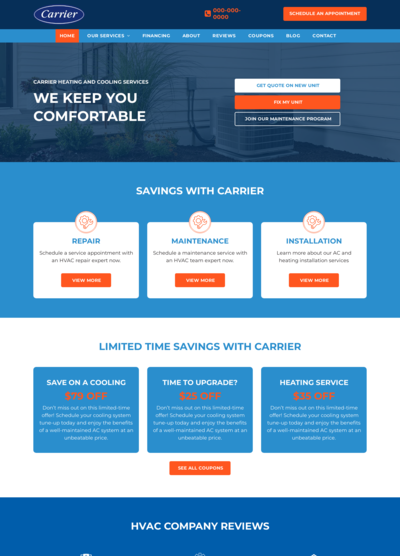 Carrier HVAC Website Design 18