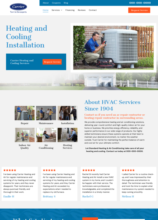 Carrier HVAC Website Design 19