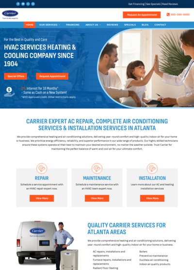 Carrier HVAC Website Design 21