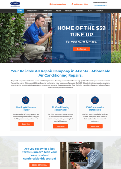 Carrier HVAC Website Design 22