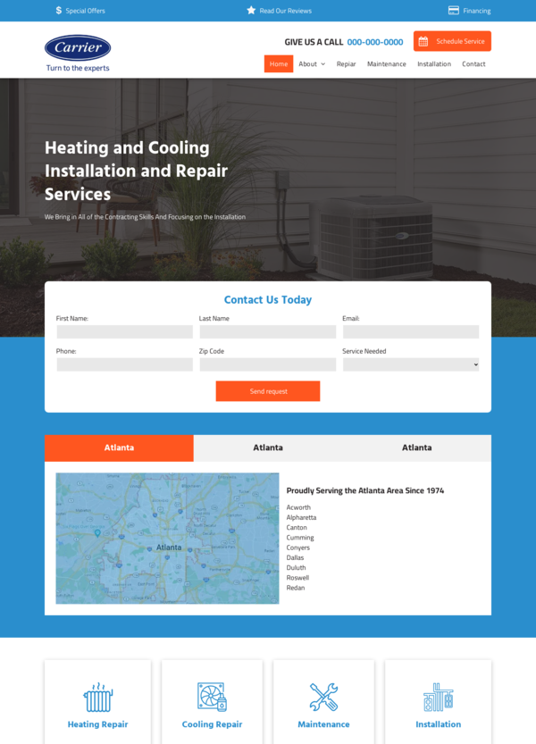 Carrier HVAC Website Design 23