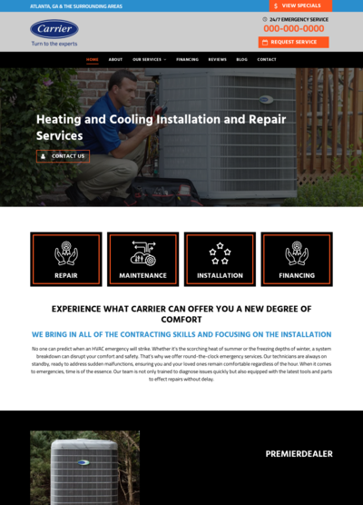 Carrier HVAC Website Design 26