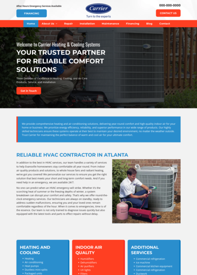 Carrier HVAC Website Design 27