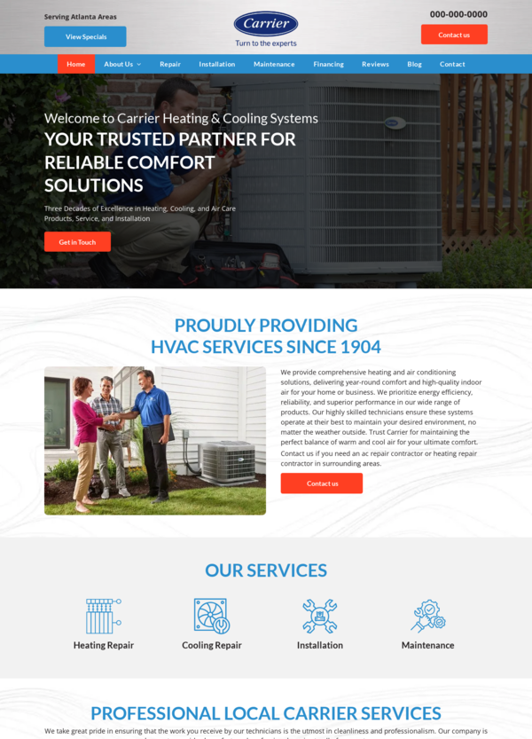 Carrier HVAC Website Design 29