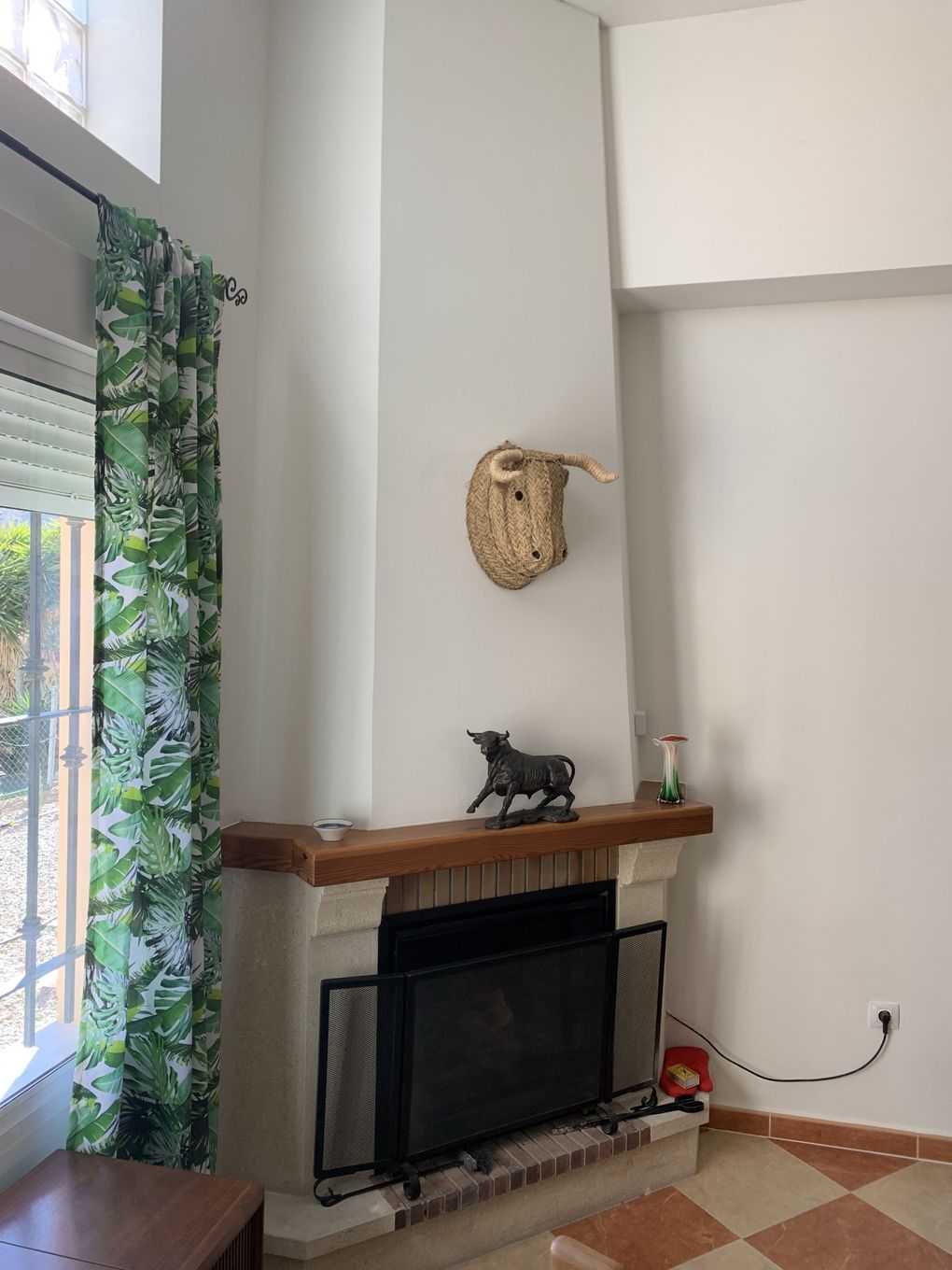 built-in fireplace 