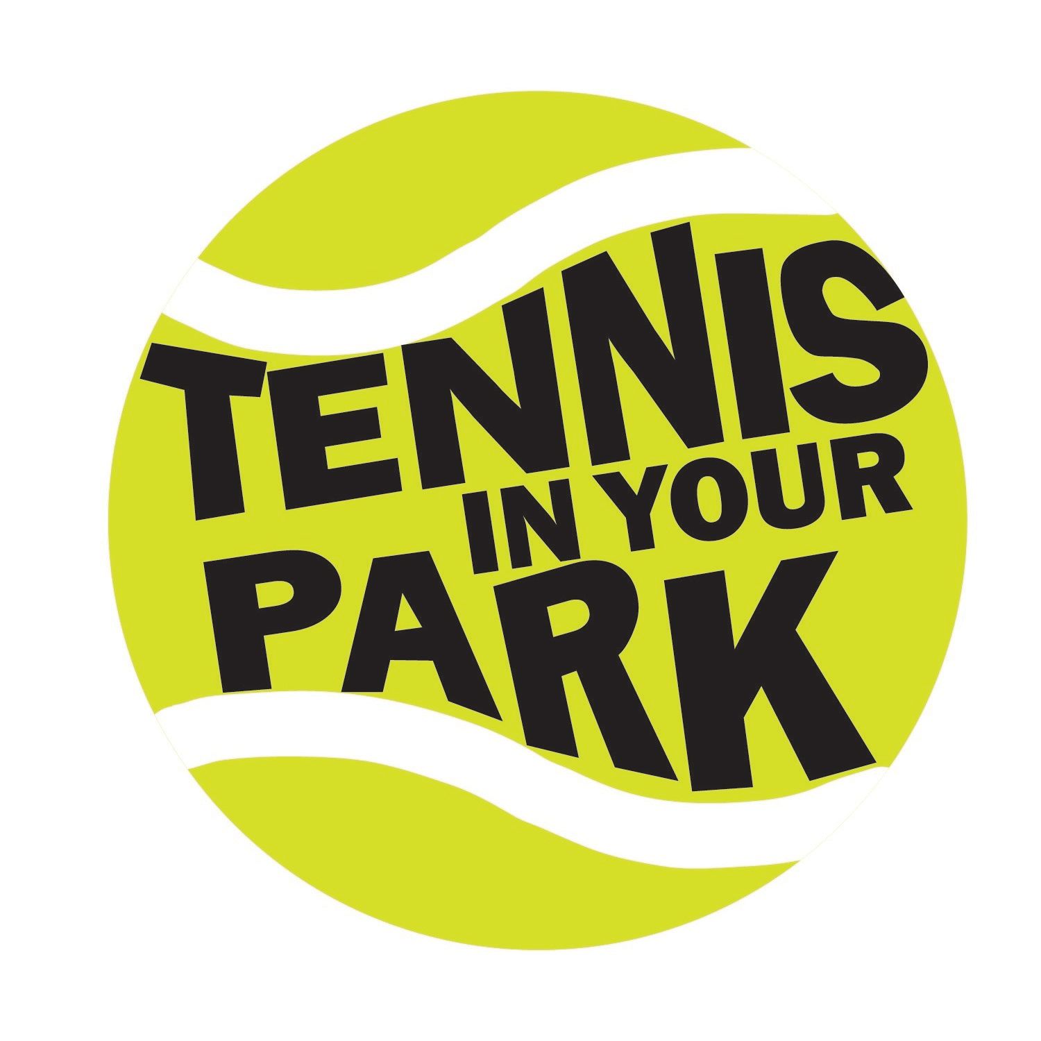 Yellow tennis ball graphic with bold black text reading