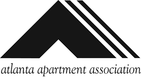 Atlanta Apartment Association logo with black geometric roof icon and text