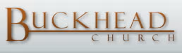 Buckhead Church logo in brown text on a light background