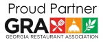 Proud Partner GRA logo with Georgia Restaurant Association text in black, red, and green