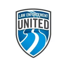 Law Enforcement United shield logo with blue road graphic and white text