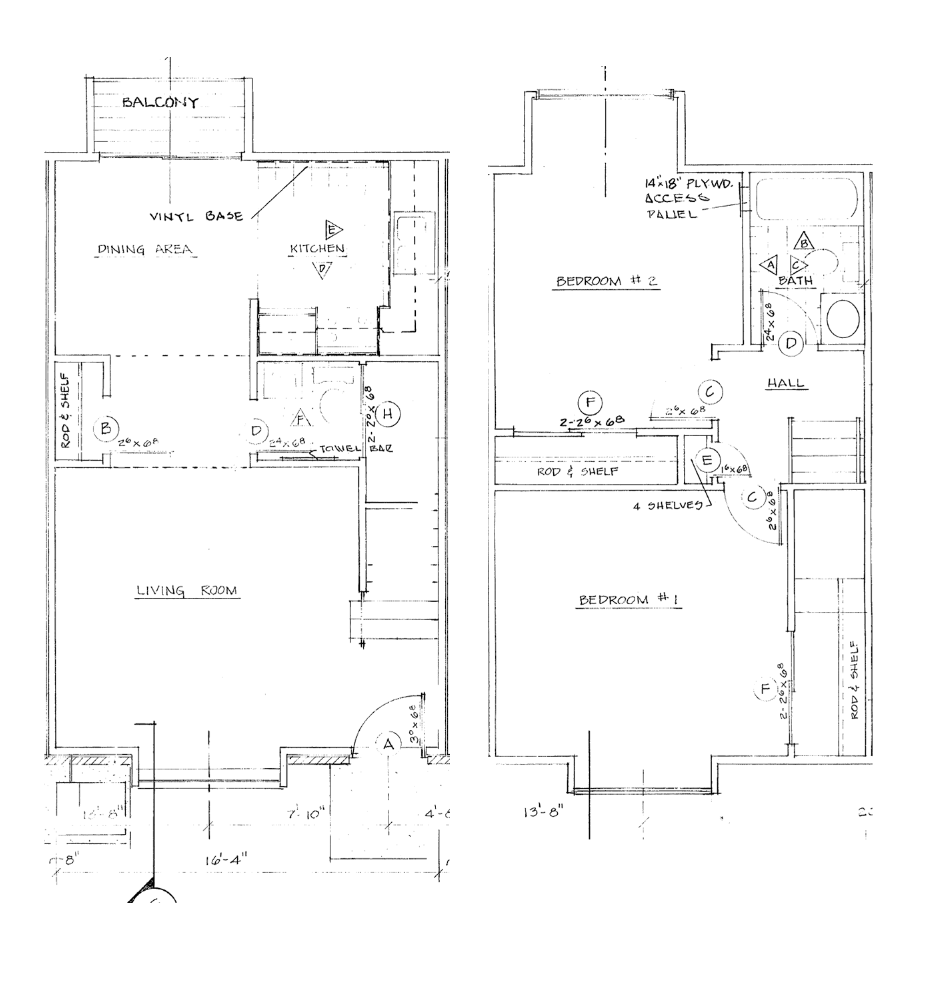 2 Bedroom Floorplans