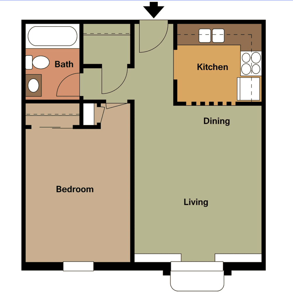 1 Bedroom Floor Plans Gallery