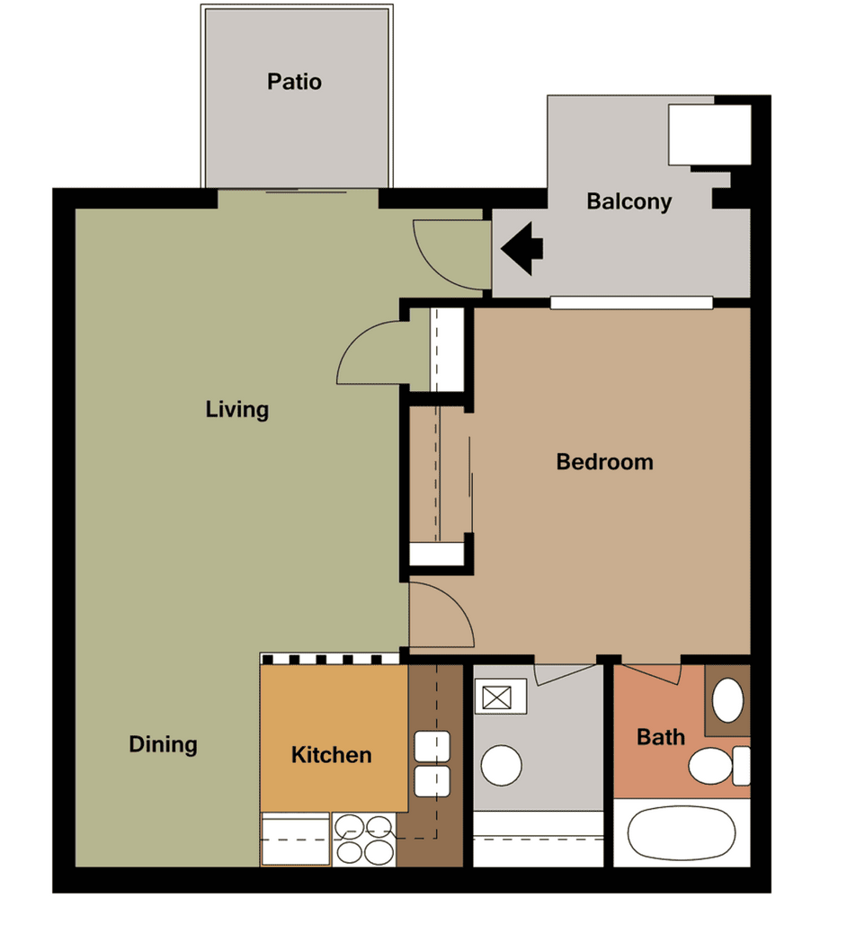 1 Bedroom Floor Plans Gallery