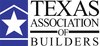 Texas Association of Builders logo with blue star emblem and black text