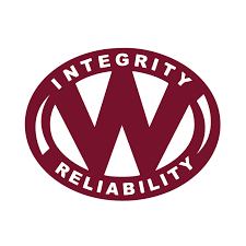 Maroon “W” logo with the words “Integrity” and “Reliability” in a circular design