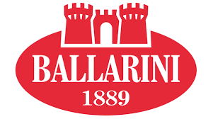 Un logo ovale rosso con l'icona di un castello bianco sopra la scritta bianca