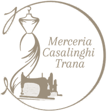 Logo con cuore e ago rosa, testo nero