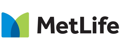 MetLife logo featuring a stylized blue and green 
