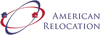 Logo with two overlapping elliptical shapes, houses, and the text 