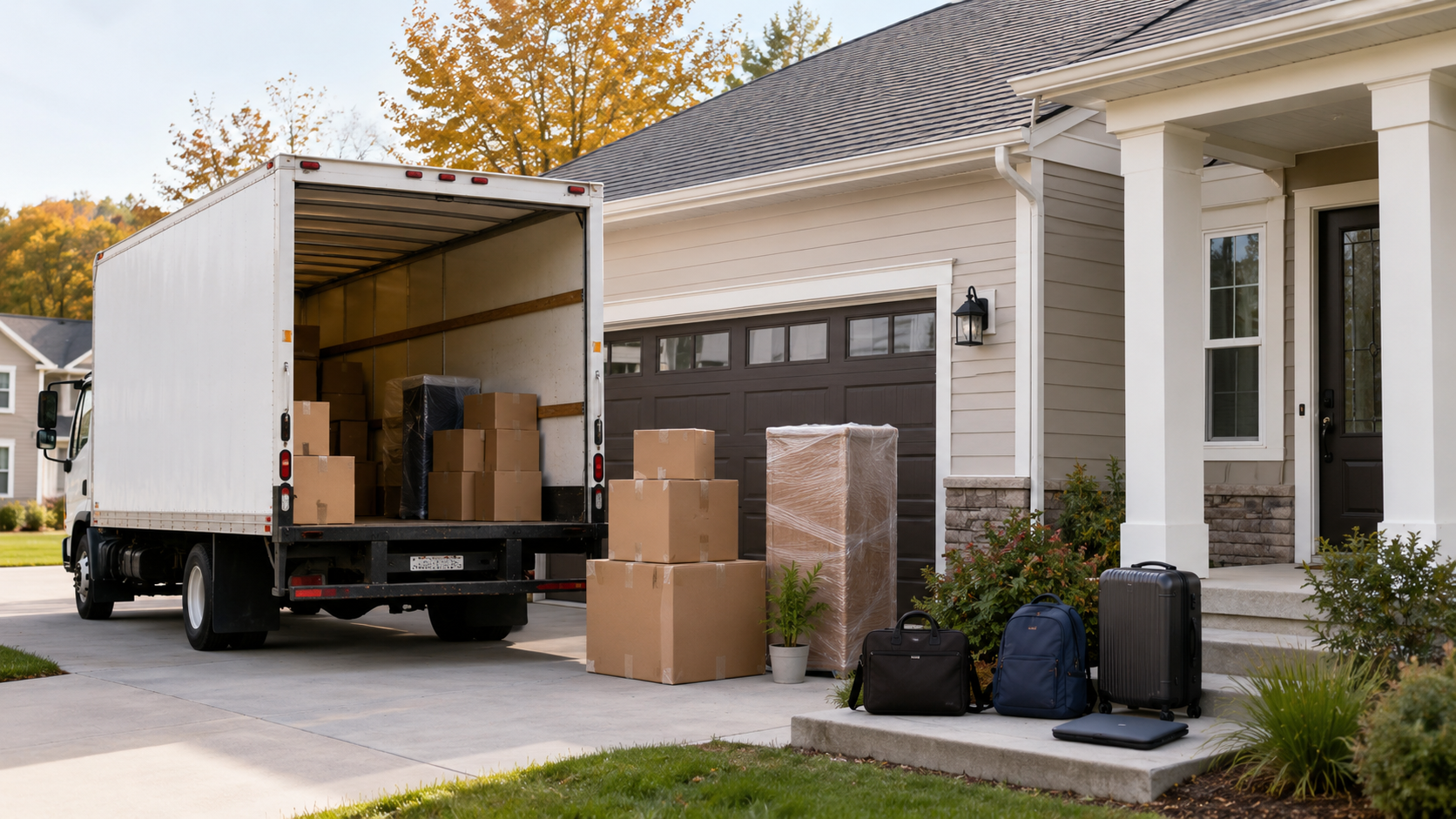 Long-distance move organized before a fall job or school start date