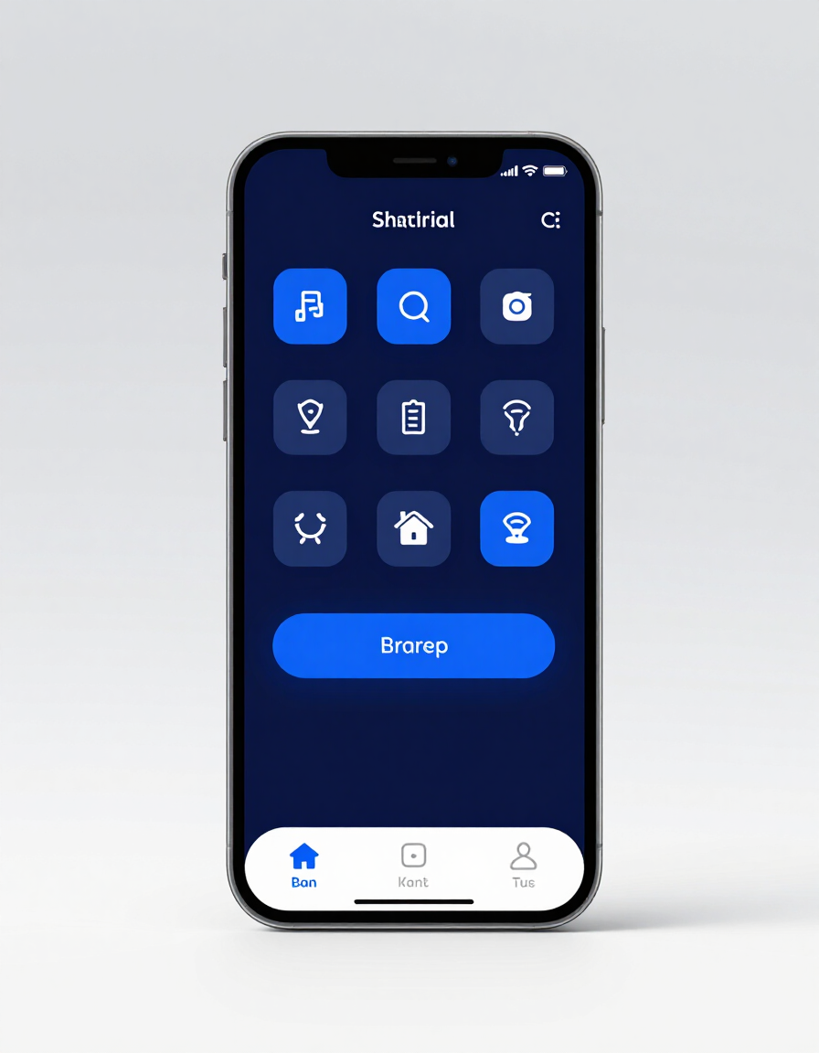 Branded business app home screen on a smartphone