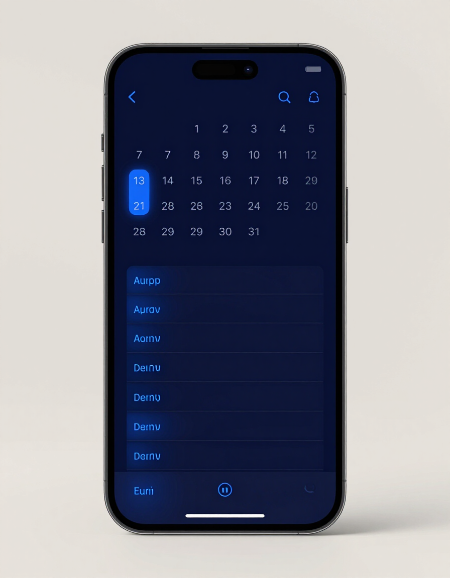 Appointment calendar app screen on a smartphone