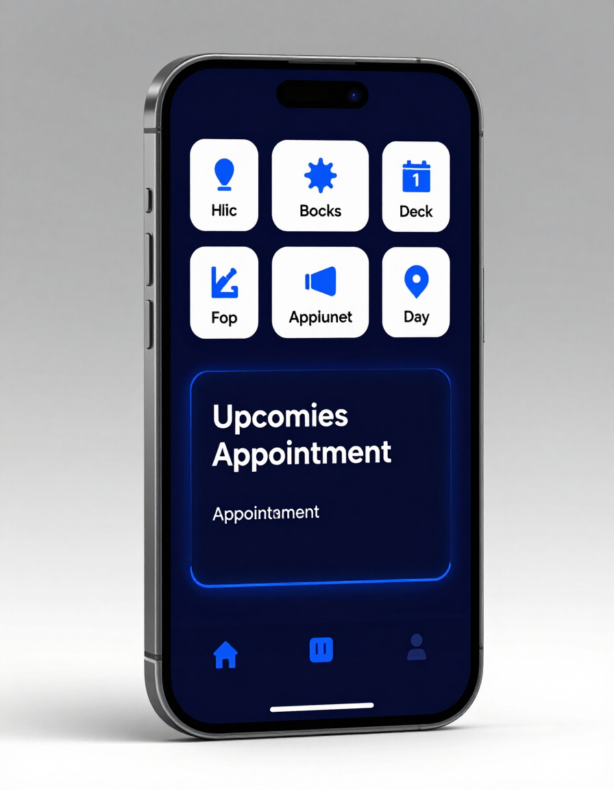Barber app home screen mockup