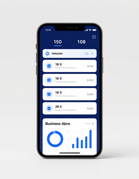 App booking and dashboard interface on a smartphone