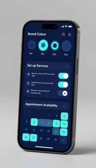 App configuration screen with brand colour controls