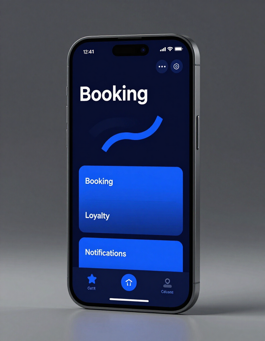 Completed branded app home screen on a smartphone