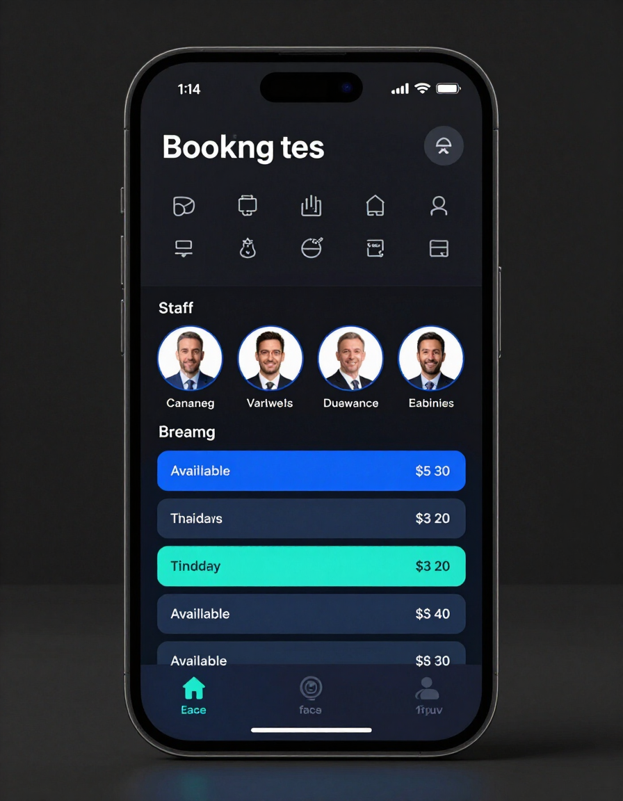 Branded booking flow on a smartphone