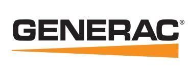 The logo for generac is orange and black on a white background.