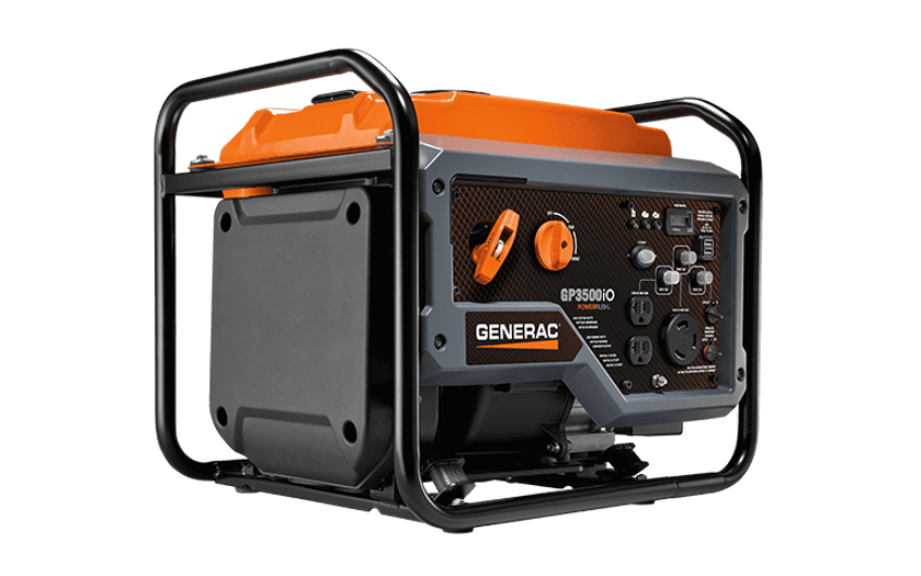 A generac generator is sitting on a white background.