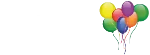 Een tros kleurrijke ballonnen.