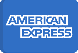 American Express logo in white on a blue background