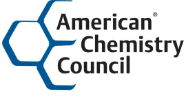 American Chemistry Council logo with blue hexagon icon and black text