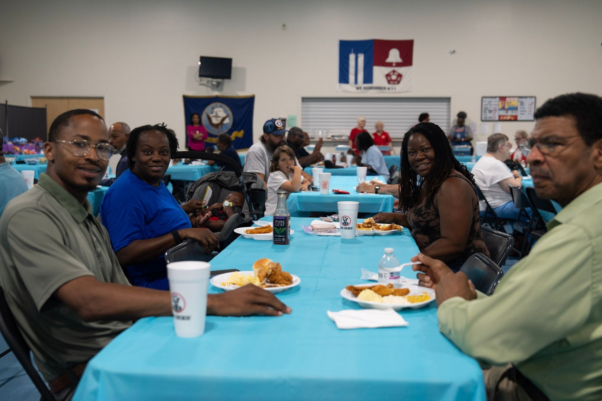 Veterans sharing a meal