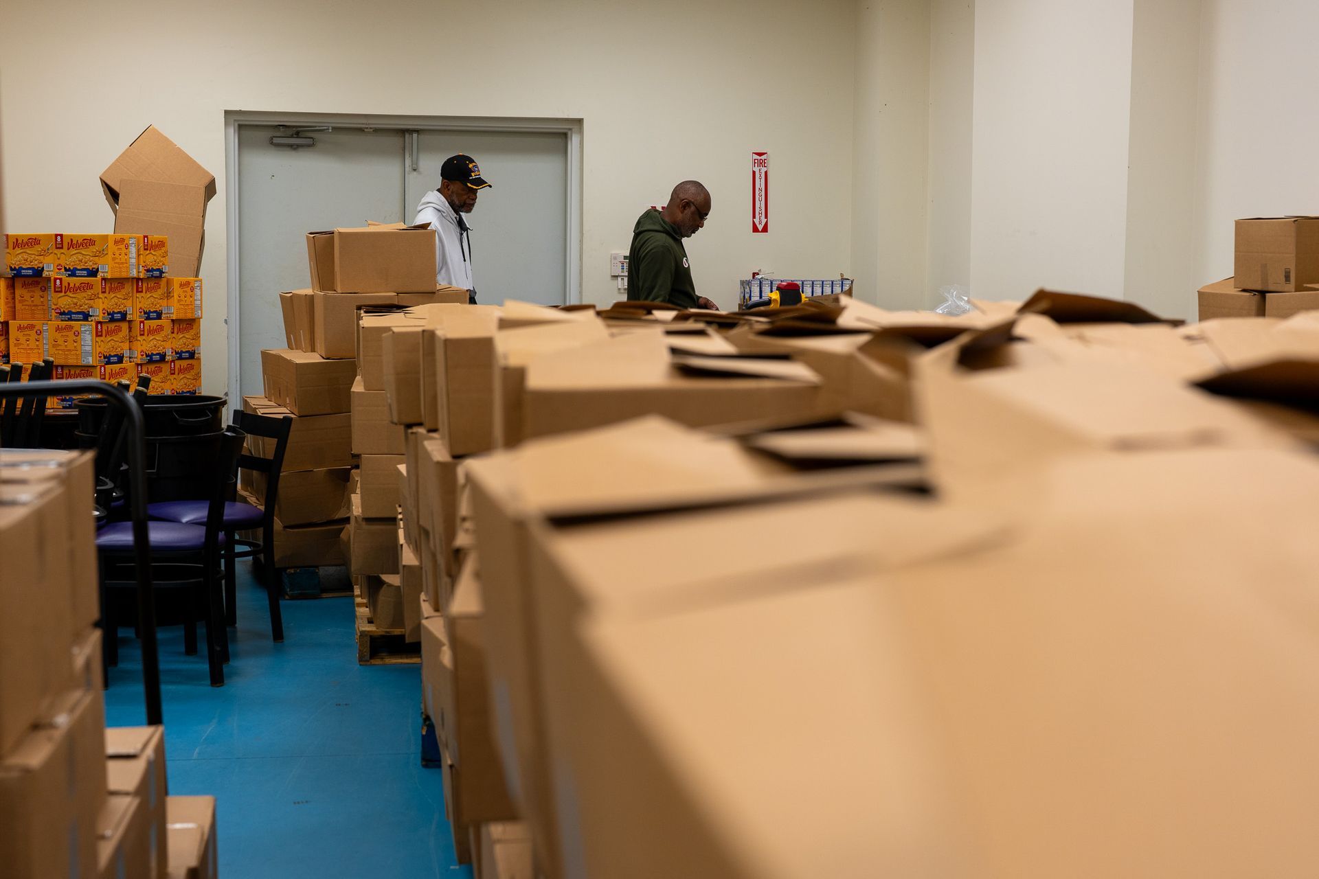 American Legion Post 69 member food giveaway food stored