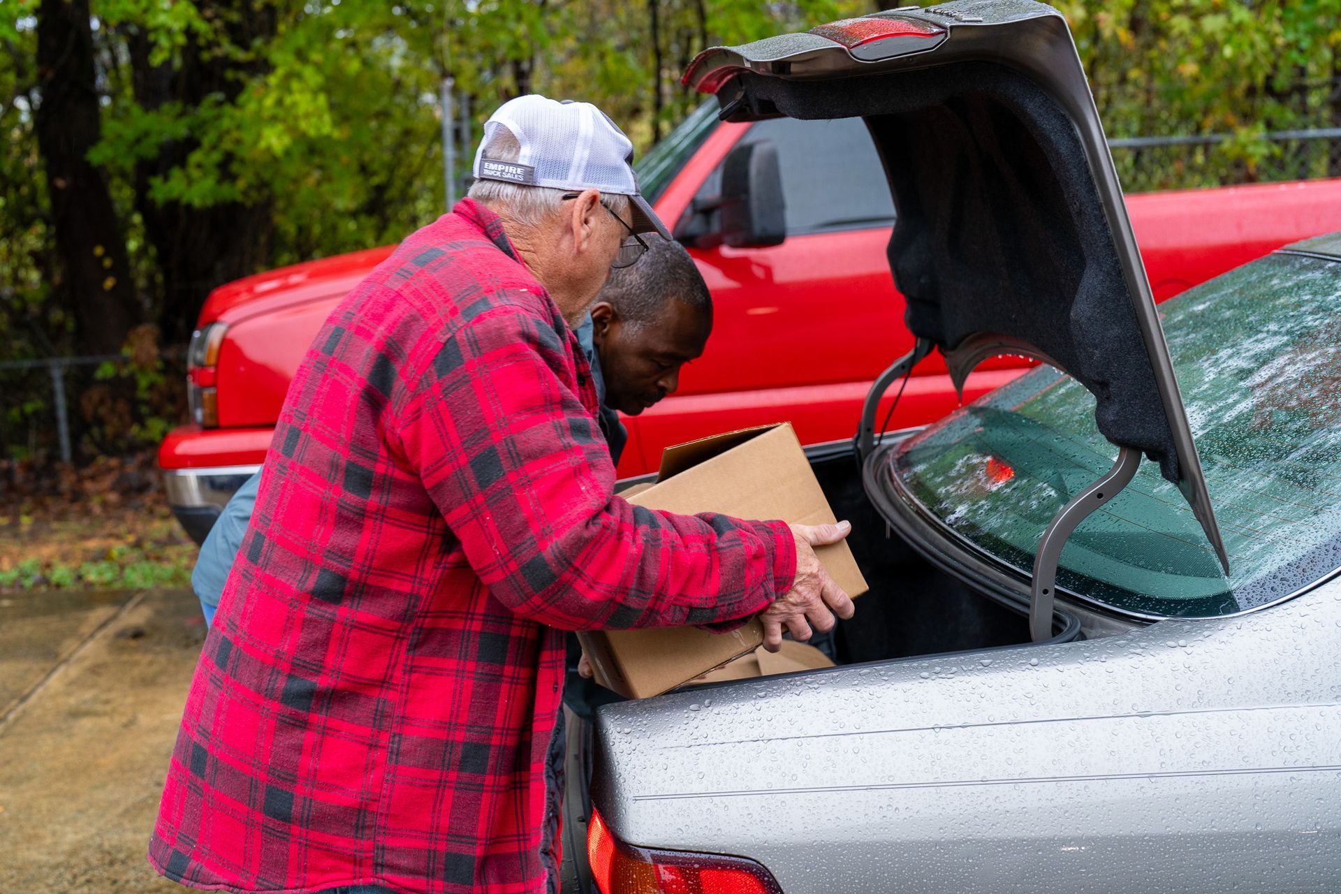 American Legion Post 69 member food giveaway