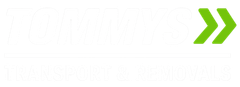 White text with green double arrow on a white background.