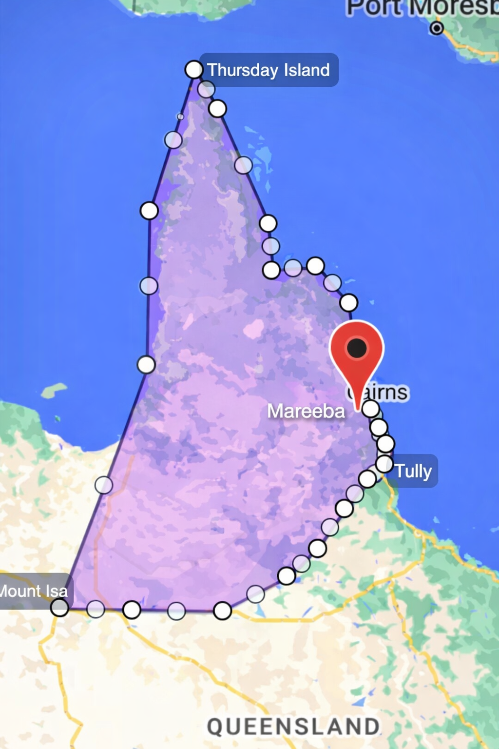 Map of northern Queensland, Australia, highlighted — Langley Plumbing in Mareeba, QLD